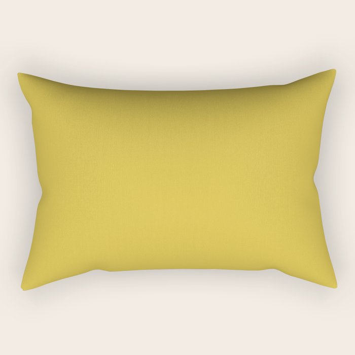 Marigold Yellow Solid Color Rectangular Pillow Gallery Image 2