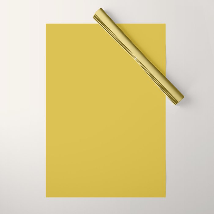 Marigold Yellow Solid Color Wrapping Paper Gallery Image 1