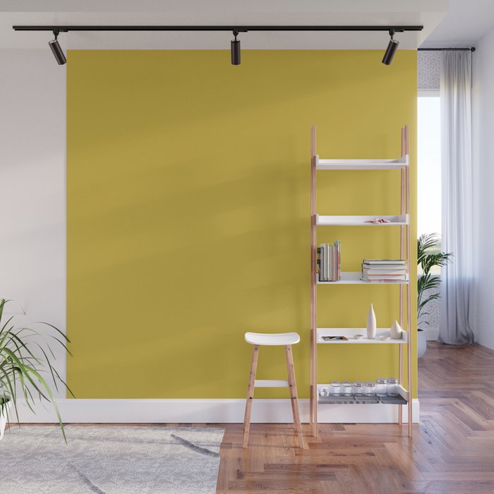 Marigold Yellow Solid Color Wall Mural Gallery Image 1