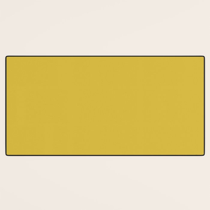 Marigold Yellow Solid Color Desk Mat Gallery Image 3