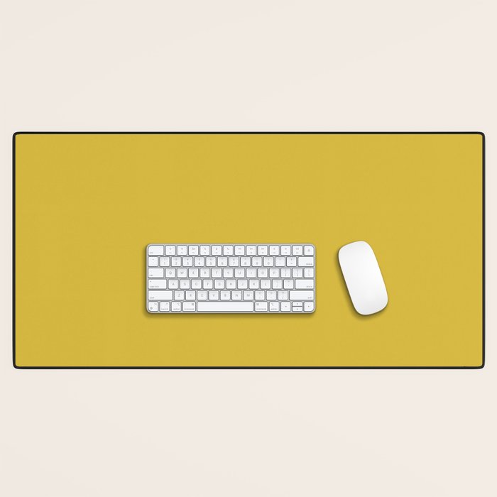 Marigold Yellow Solid Color Desk Mat Gallery Image 1