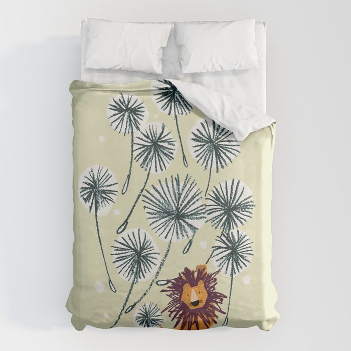 Lion on dandelion Duvet Cover Gallery Image 6