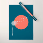 Cat and Plant 25: Cat Dandelion Wrapping Paper Gallery Image 1