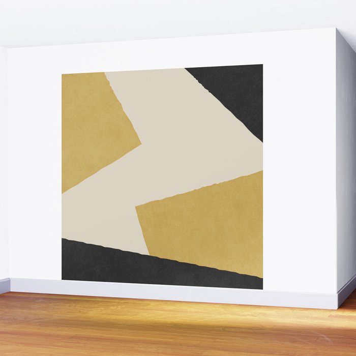 Graphic Edge Shape - Gold Yellow Wall Mural Gallery Image 2