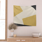 Graphic Edge Shape - Gold Yellow Wall Tapestry Gallery Image 2