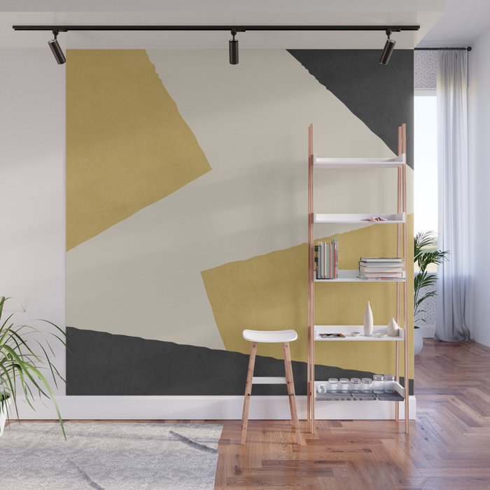 Graphic Edge Shape - Gold Yellow Wall Mural Gallery Image 1
