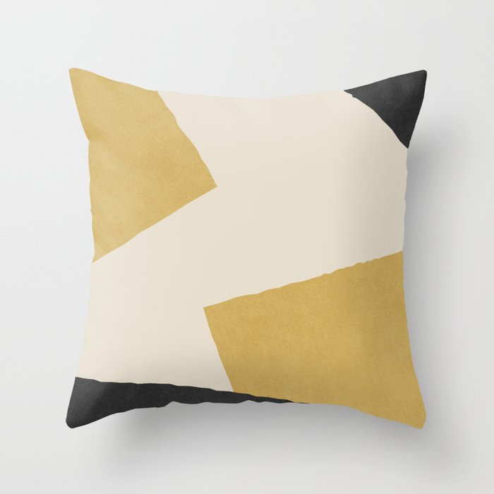 Graphic Edge Shape - Gold Yellow Throw Pillow Gallery Image 1