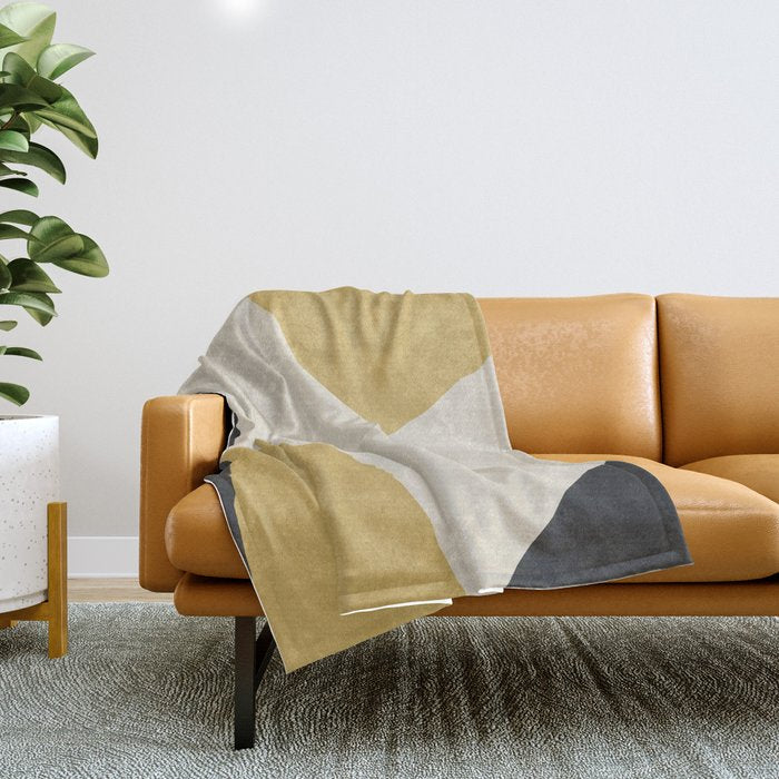 Graphic Edge Shape - Gold Yellow Throw Blanket Gallery Image 1