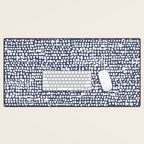 Spotted Preppy Dots Abstract in Navy Blue Desk Mat Gallery Image 1