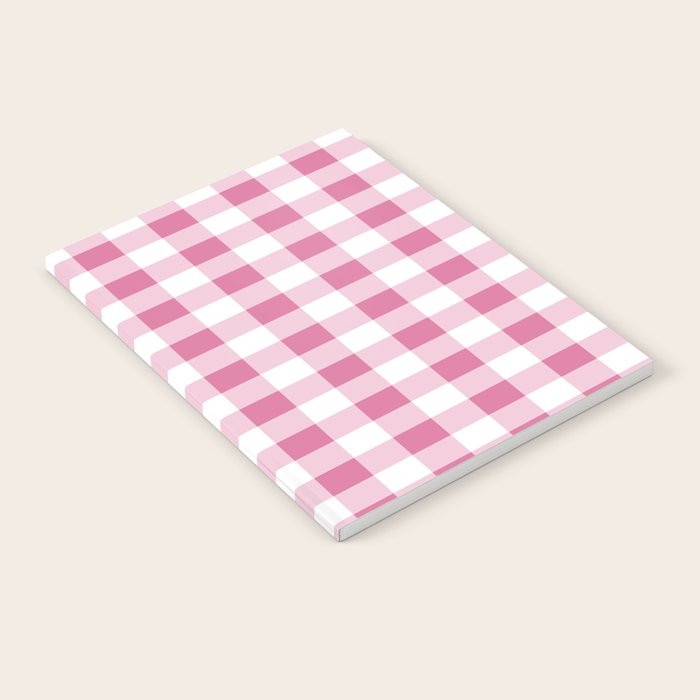 Gingham Large Pink White Notebook Gallery Image 2