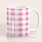Gingham Large Pink White Coffee Mug Gallery Image 1