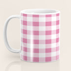 Gingham Large Pink White Coffee Mug Gallery Image 3