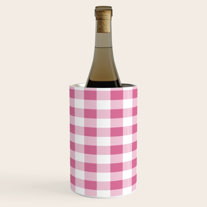 Gingham Large Pink White Wine Chiller Gallery Image 1