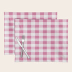 Gingham Large Pink White Placemat Gallery Image 1