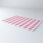 Gingham Large Pink White Rug Gallery Image 3