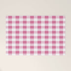 Gingham Large Pink White Welcome Mat Gallery Image 1