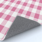 Gingham Large Pink White Rug Gallery Image 4