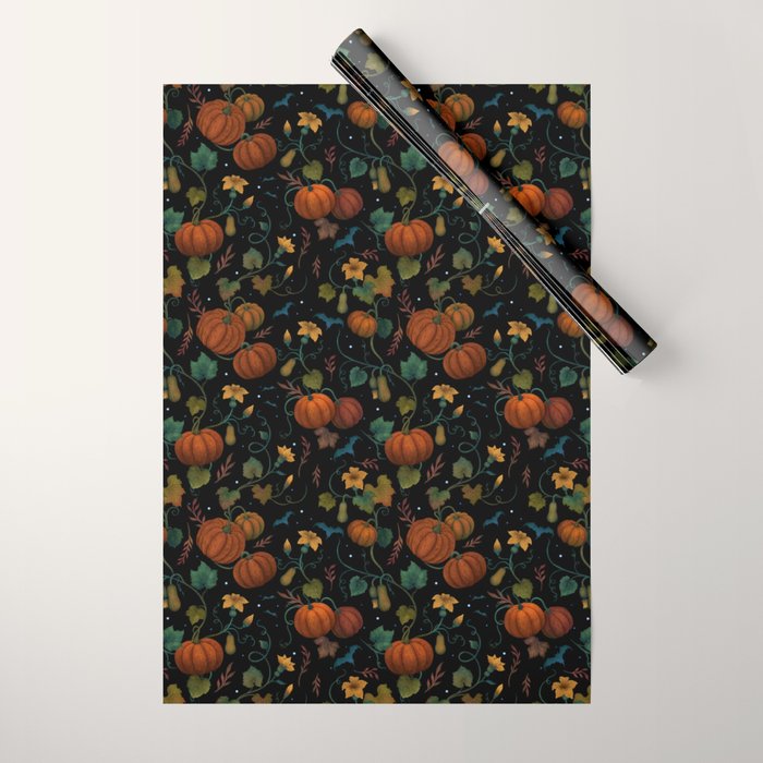 Pumpkin Rooftop Wrapping Paper Gallery Image 1