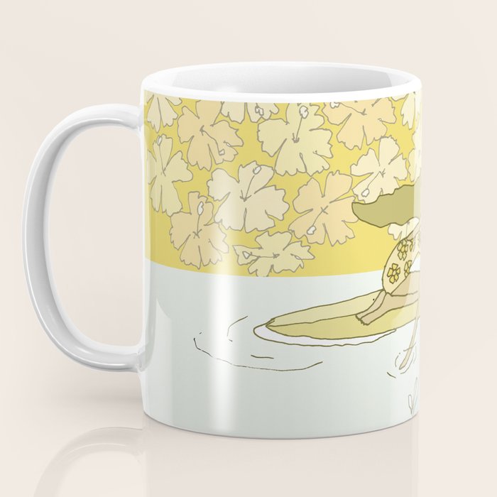 follow the dolphins to paradise ~ hibiscus // retro surf art by surfy birdy Coffee Mug Gallery Image 3