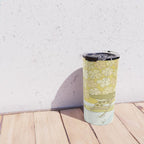 follow the dolphins to paradise ~ hibiscus // retro surf art by surfy birdy Travel Mug Gallery Image 4