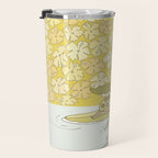 follow the dolphins to paradise ~ hibiscus // retro surf art by surfy birdy Travel Mug Gallery Image 3