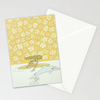 follow the dolphins to paradise ~ hibiscus // retro surf art by surfy birdy Stationery Card Gallery Image 2