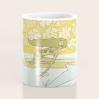 follow the dolphins to paradise ~ hibiscus // retro surf art by surfy birdy Coffee Mug Gallery Image 4
