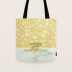 follow the dolphins to paradise ~ hibiscus // retro surf art by surfy birdy Tote Bag Gallery Image 1