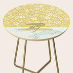 follow the dolphins to paradise ~ hibiscus // retro surf art by surfy birdy Side Table Gallery Image 2