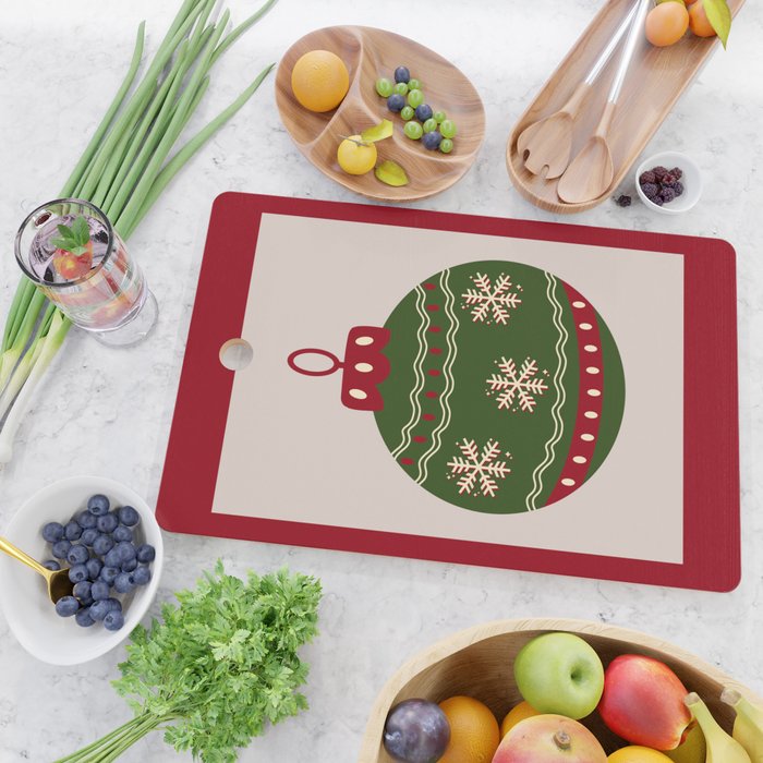 Christmas Bauble Green And Red Cutting Board Gallery Image 2