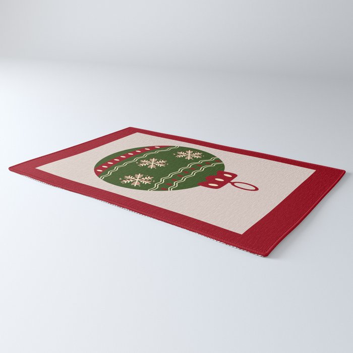 Christmas Bauble Green And Red Rug Gallery Image 3