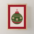 Christmas Bauble Green And Red Mini Art Print Gallery Image 1