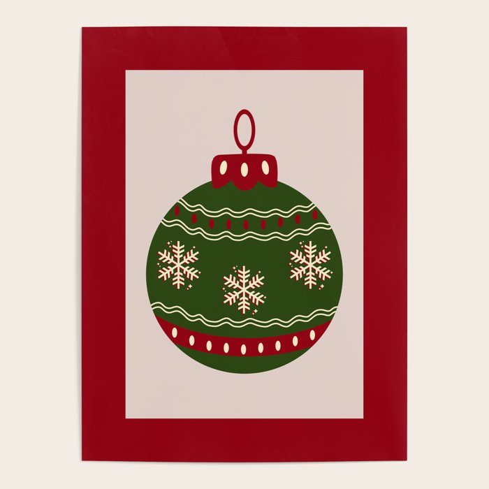 Christmas Bauble Green And Red Poster Gallery Image 4