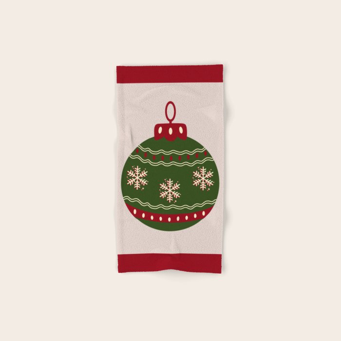 Christmas Bauble Green And Red Bath Towel Gallery Image 1