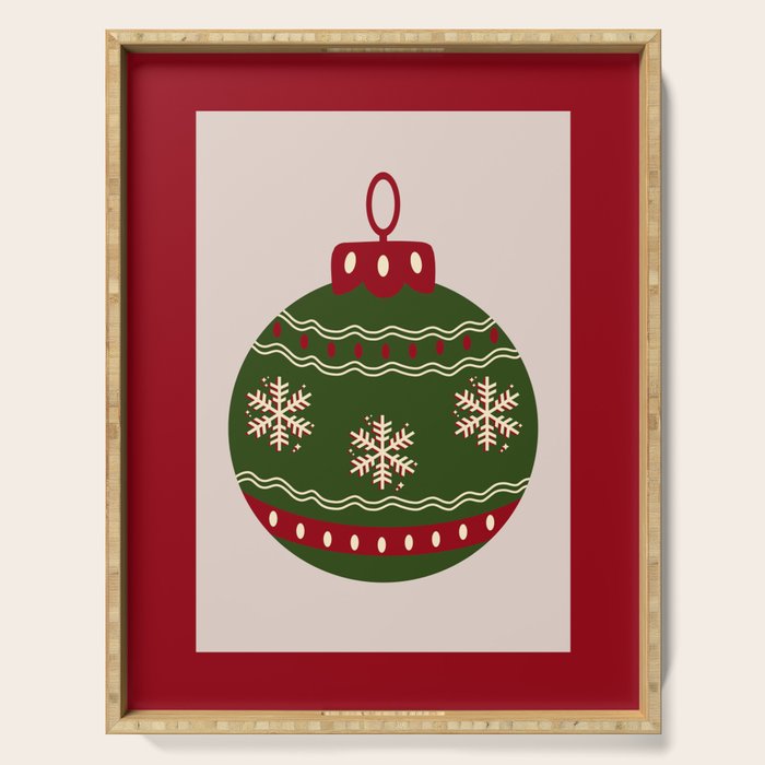 Christmas Bauble Green And Red Serving Tray Gallery Image 1