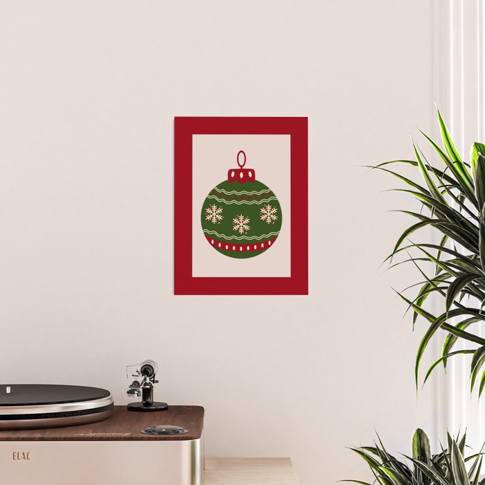 Christmas Bauble Green And Red Poster Gallery Image 2