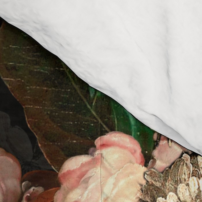 Antique Botanical Shiny Peach Roses And Chamomile Midnight Garden 2 Comforter Gallery Image 4