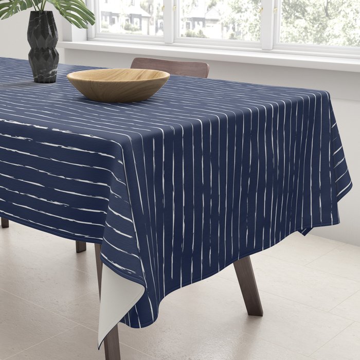 Lines II (Navy) Tablecloth Gallery Image 3
