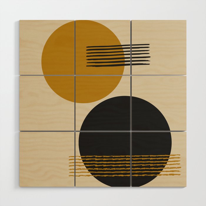 abstract sun and moon  Wood Wall Art Gallery Image 1