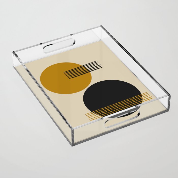 abstract sun and moon  Acrylic Tray Gallery Image 1