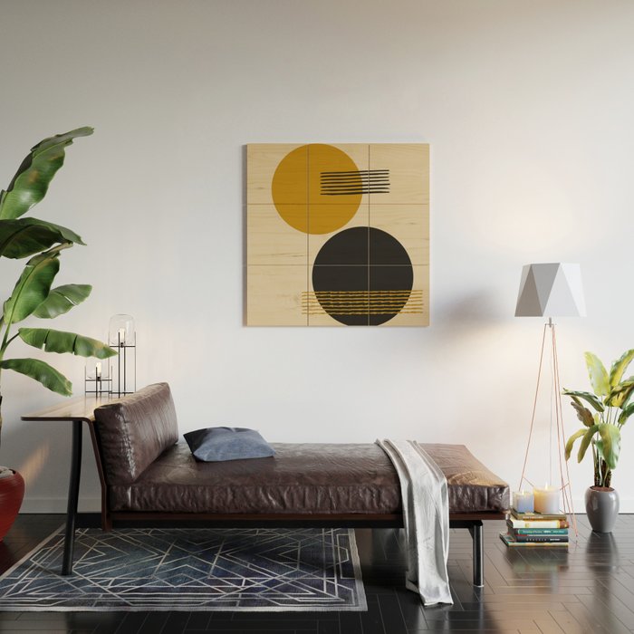 abstract sun and moon  Wood Wall Art Gallery Image 2