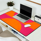 Hot Pink Orange Semicircles Modern Original Art Desk Mat Gallery Image 2