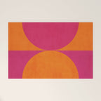 Hot Pink Orange Semicircles Modern Original Art Welcome Mat Gallery Image 1