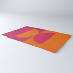 Hot Pink Orange Semicircles Modern Original Art Rug Gallery Image 3