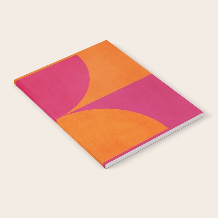 Hot Pink Orange Semicircles Modern Original Art Notebook Gallery Image 1