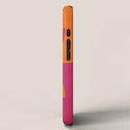Hot Pink Orange Semicircles Modern Original Art iPhone Case Gallery Image 2