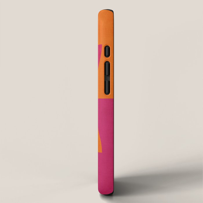 Hot Pink Orange Semicircles Modern Original Art iPhone Case Gallery Image 2