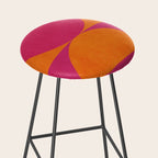 Hot Pink Orange Semicircles Modern Original Art Stool Gallery Image 2