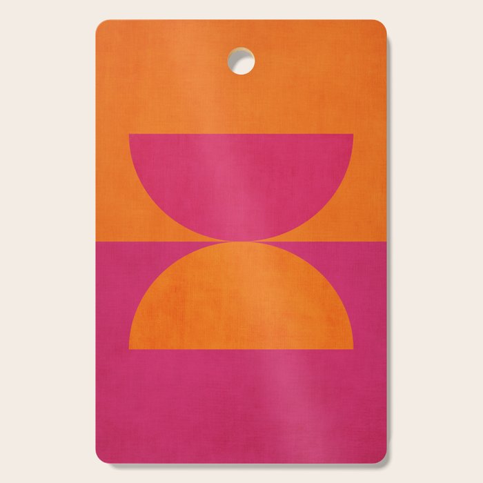 Hot Pink Orange Semicircles Modern Original Art Cutting Board Gallery Image 1