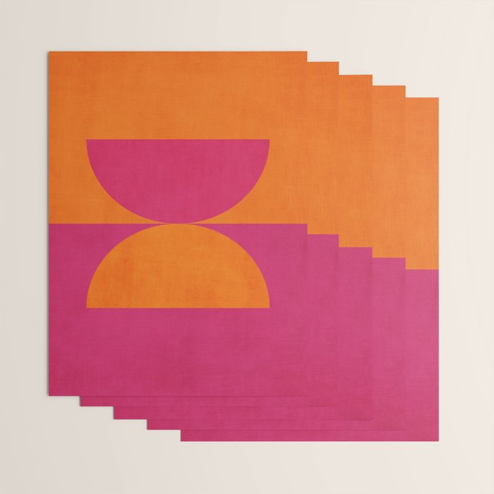 Hot Pink Orange Semicircles Modern Original Art Wrapping Paper Gallery Image 3